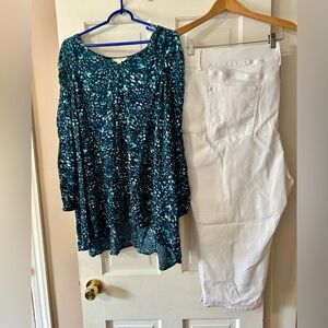 Women terra & sky Capri Jeggings & Blouse size 4x